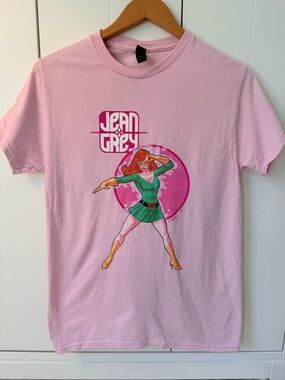 Jean Grey X-Men Graphic Tee – Pink Marvel Shirt – Gildan Cotton – Size Small